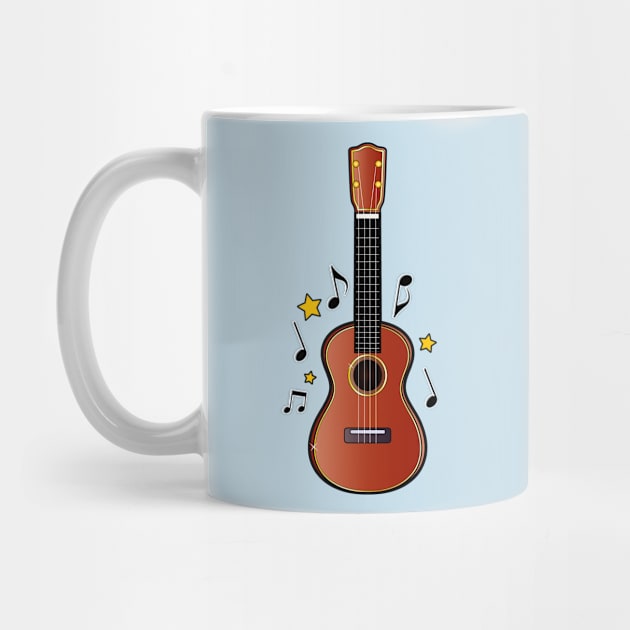 Ukulele with Notes and Stars by PenguinCornerStore